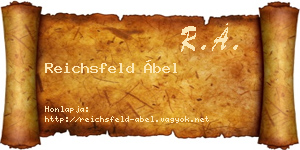 Reichsfeld Ábel névjegykártya